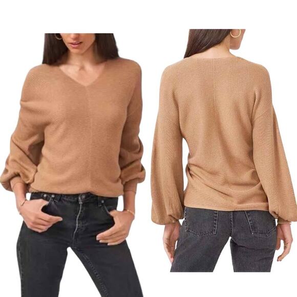 1.STATE Rib-Knit Bubble Long Sleeve Sweater Wild Oak
Size Medium Neutral - Picture 2 of 10